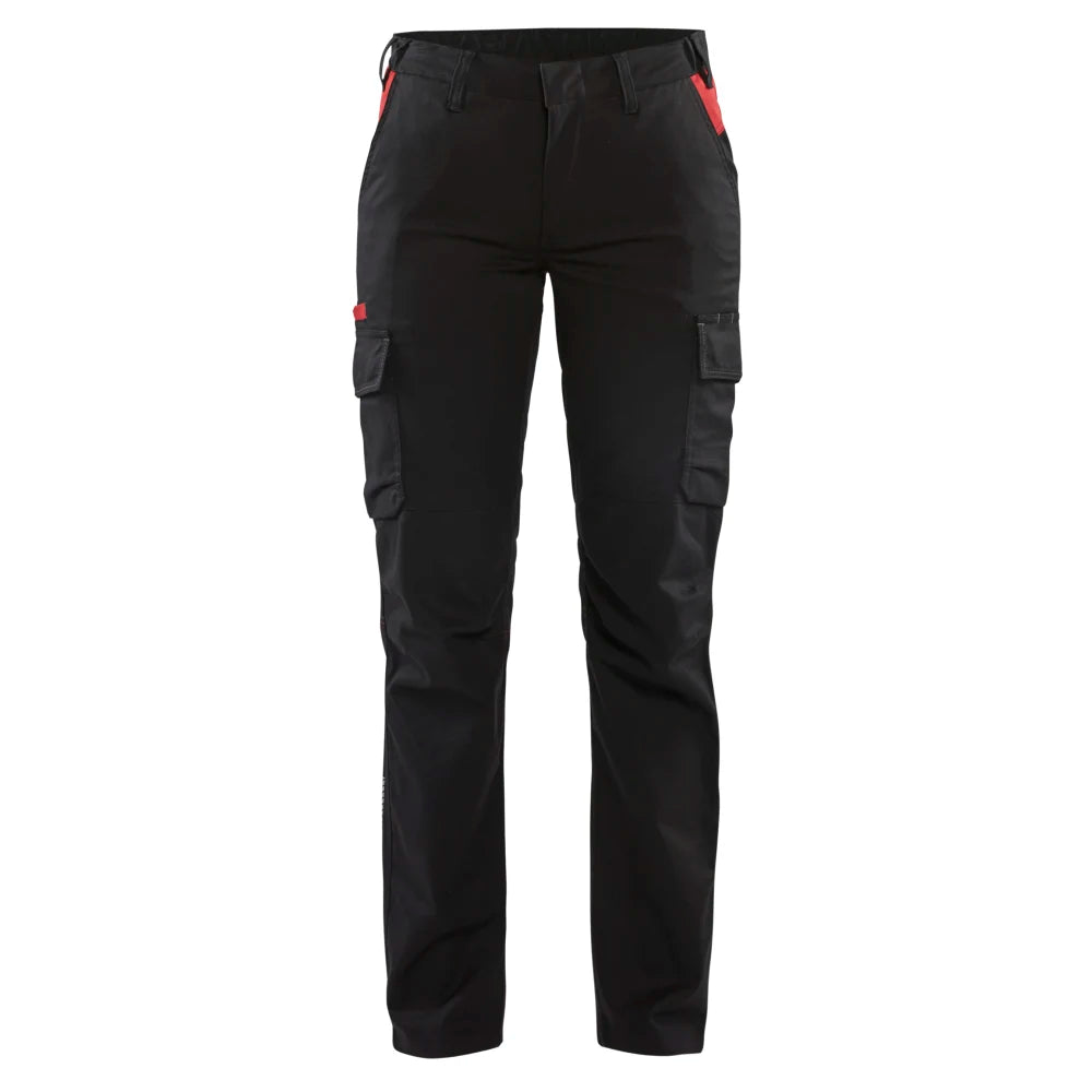 Blaklader 7144 1832 Dames Industrie Werkbroek Stretch Zwart Rood