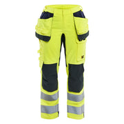 Blaklader 7145 1512 Dames Multinorm Werkbroek Met Stretch En Gereedschapszakken Inherent High Vis Geel Marineblauw