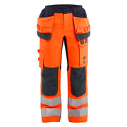 Blaklader 7145 1524 Dames Multinorm Werkbroek Stretch Met Gereedschapszakken Inherent High Vis Oranje Marineblauw