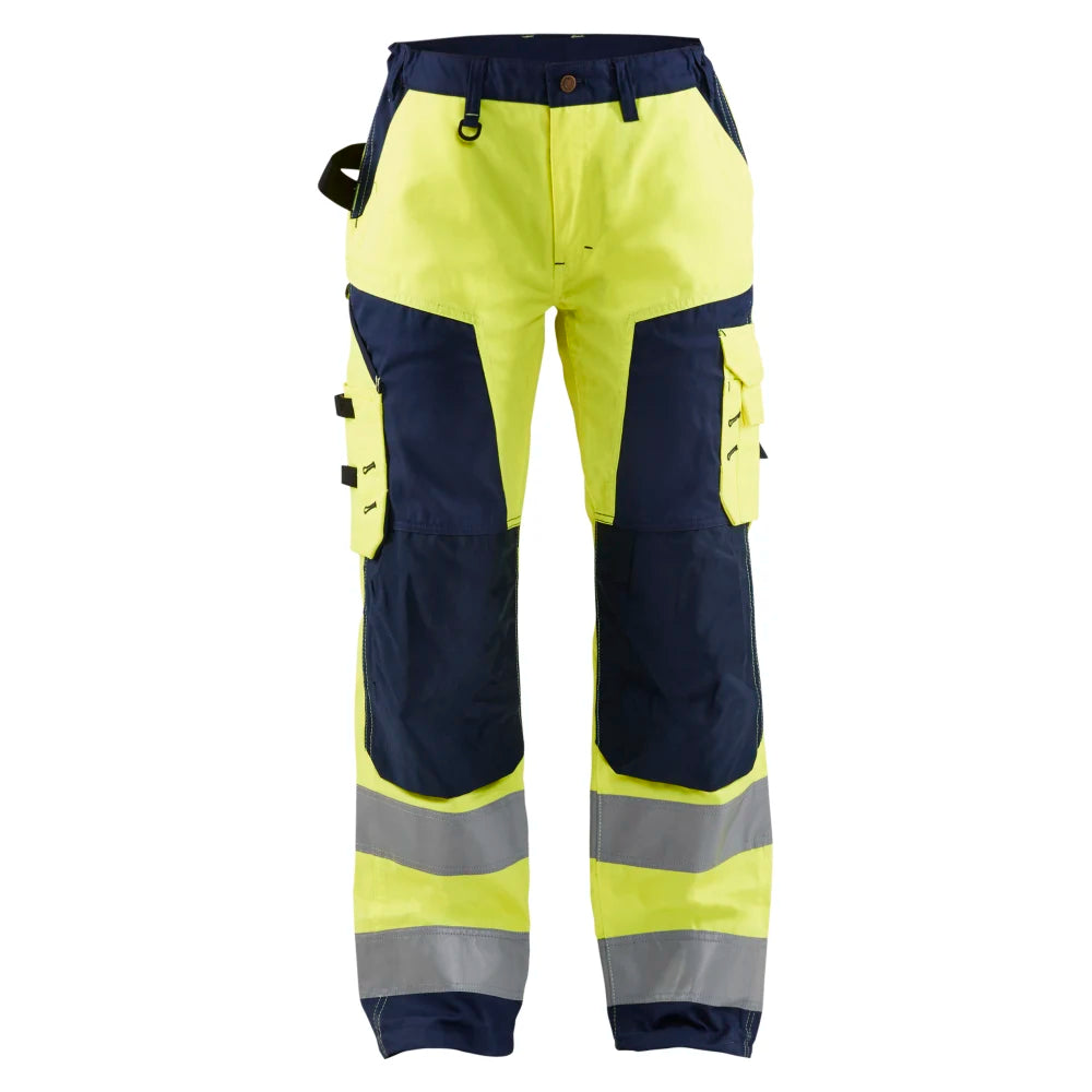 Blaklader 7155 1811 Dames High Vis Werkbroek High Vis Geel Marineblauw