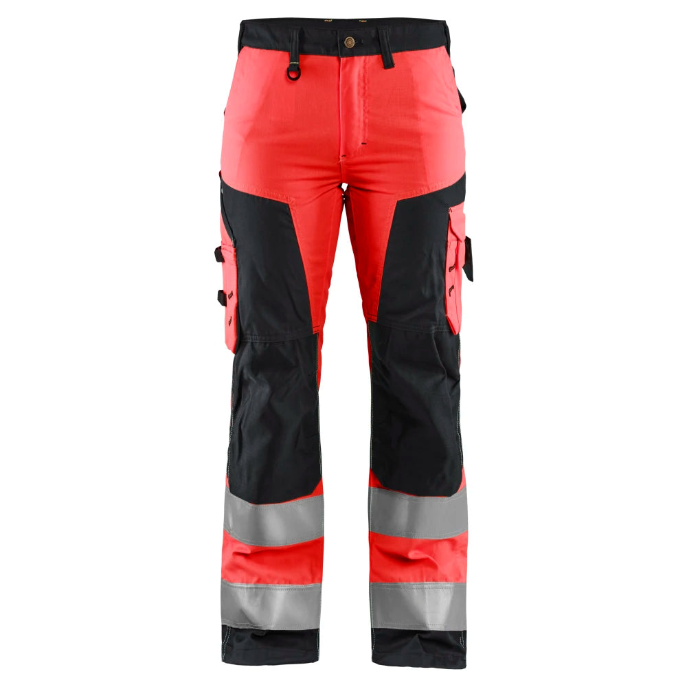 Blaklader 7155 1811 Dames High Vis Werkbroek High Vis Rood Zwart