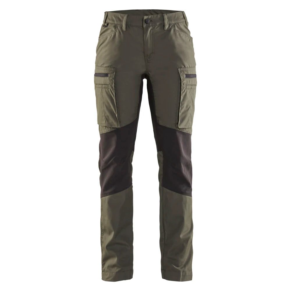 Blaklader 7159 1845 Dames Service Werkbroek Stretch Army Groen Zwart