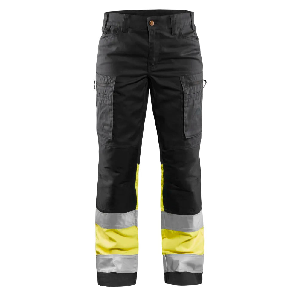 Blaklader 7161 1811 Dames High Vis Werkbroek Met Stretch Marine High Vis Geel