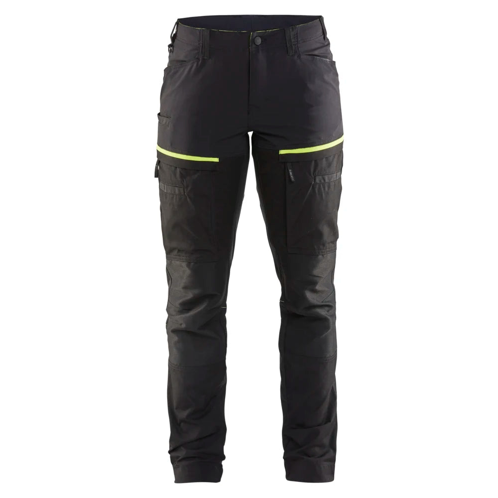 Blaklader 7166 1845 Dames Service Werkbroek Stretch Zwart High Vis Geel