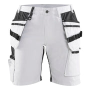 Blaklader 7171 1000 Dames Schildersshort Met Stretch En Gereedschapszakken Wit Zwart