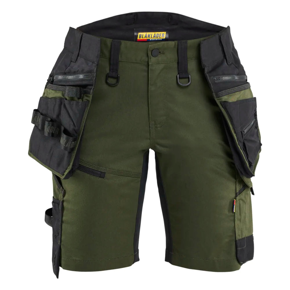 Blaklader 7175 1149 Ames Short 2-Weg Stretch Donker Herfstgroen Zwart