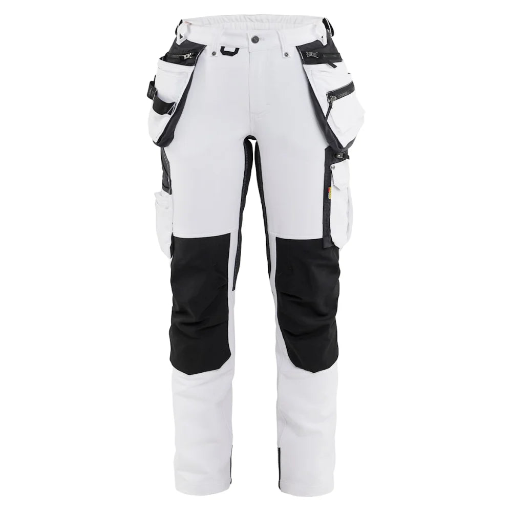 Blaklader 7179 1645 Dames Schildersbroek 4-Weg Stretch Met Gereedschapszakken Wit Donkergrijs