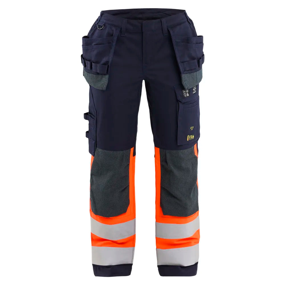 Blaklader 7185 1524 Dames Multinorm Werkbroek Stretch Met Gereedschapszakken Inherent Marineblauw Oranje