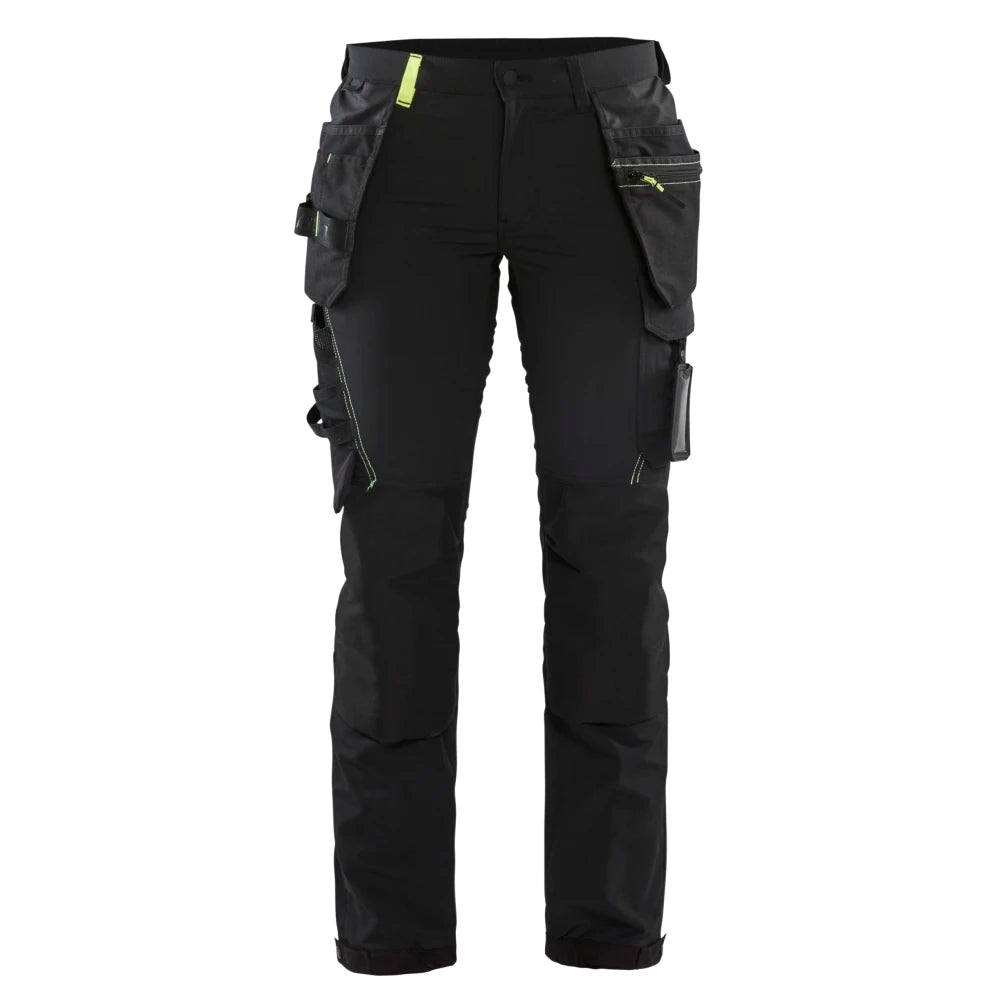 Blaklader 7192 1645 Dames Werkbroek 4-Weg Stretch Zwart High Vis Geel
