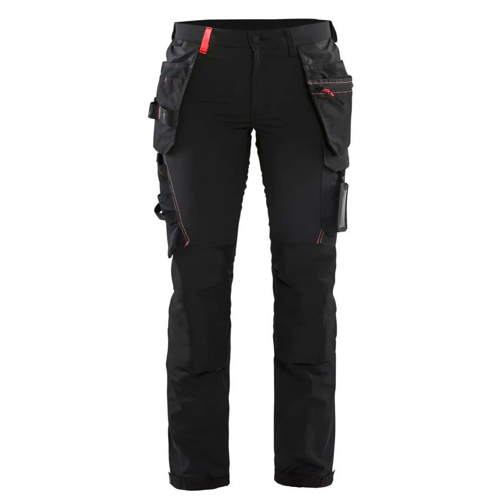 Blaklader 7192 1645 Dames Werkbroek 4-Weg Stretch Zwart Rood