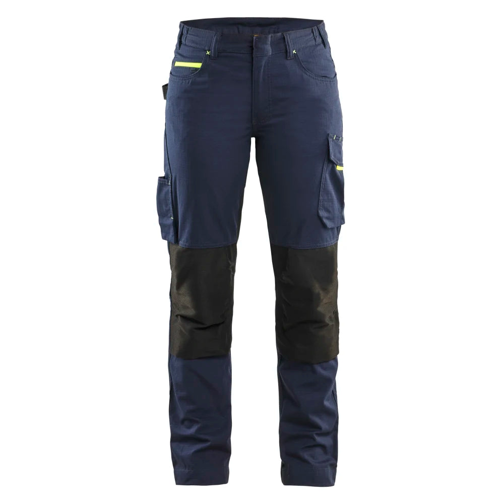 Blaklader 7195 1330 Dames Service Werkbroek Stretch Donker Marineblauw High Vis Geel