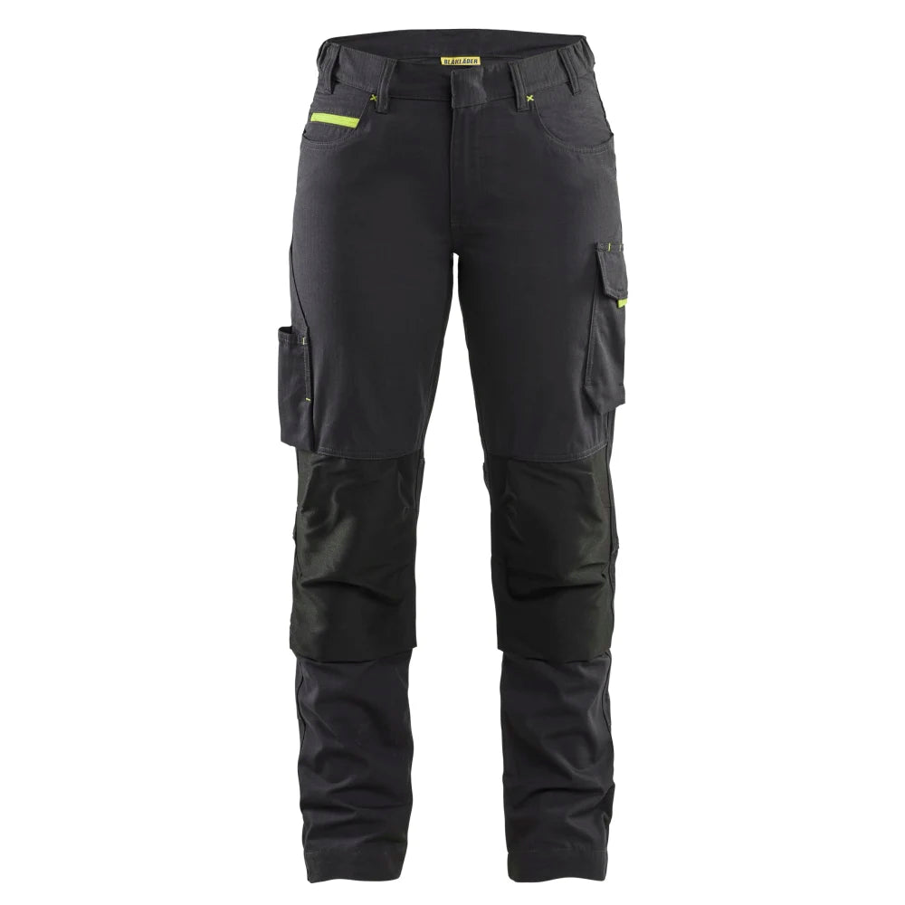 Blaklader 7195 1330 Dames Service Werkbroek Stretch Zwart High Vis Geel