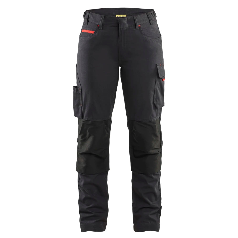 Blaklader 7195 1330 Dames Service Werkbroek Stretch Zwart Rood