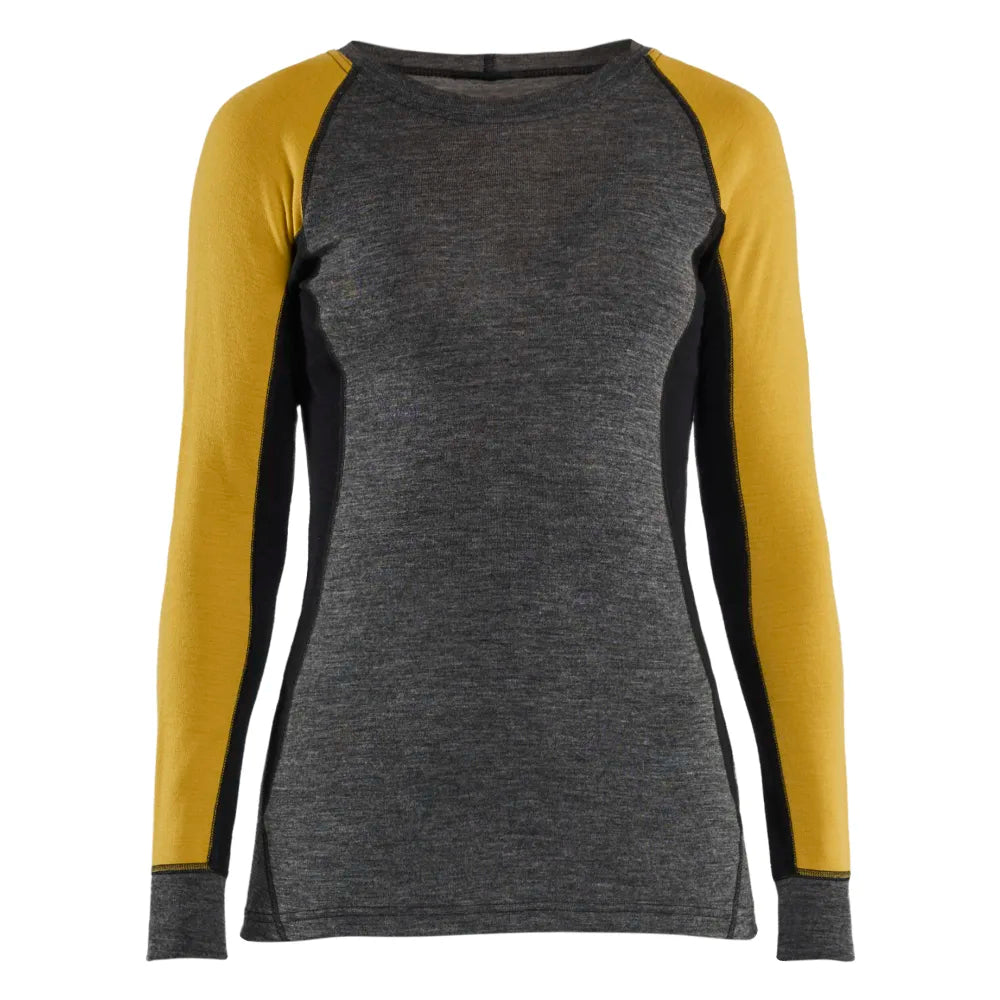 Blaklader 7200 1732 Dames Onderhemd Merinowol Warm Medium Grijs Geel