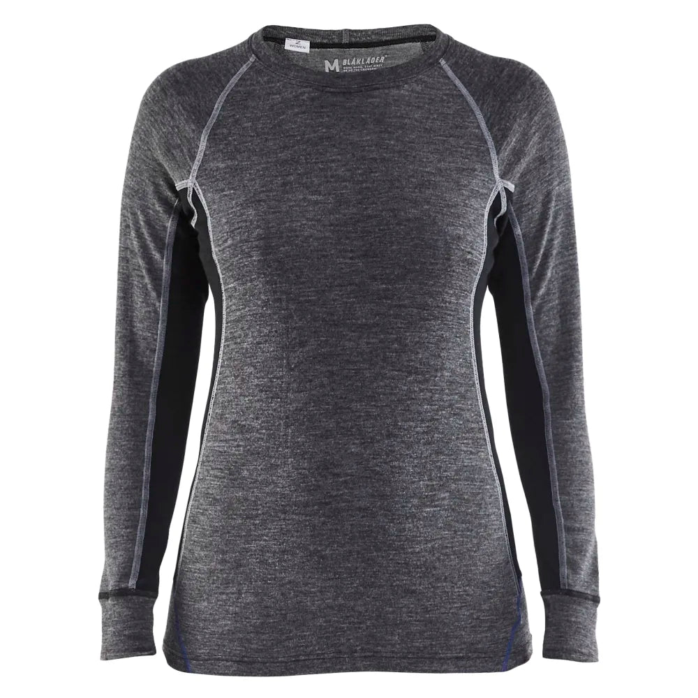 Blaklader 7200 1732 Dames Onderhemd Merinowol Warm Medium Grijs Zwart