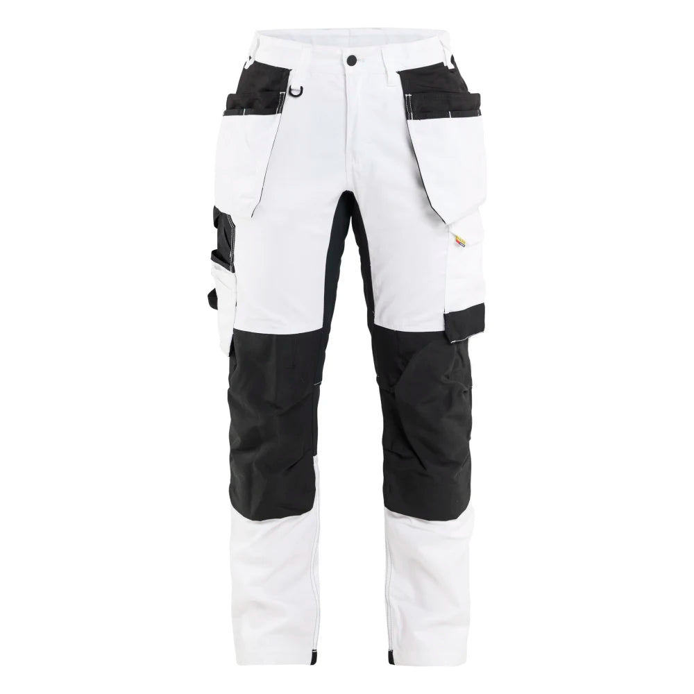 Blaklader 7232 1832 Dames Schildersbroek Met Stretch En Gereedschapszakken Wit Zwart