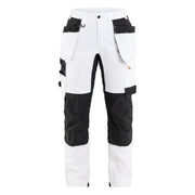 Blaklader 7232 1832 Dames Schildersbroek Met Stretch En Gereedschapszakken Wit Zwart