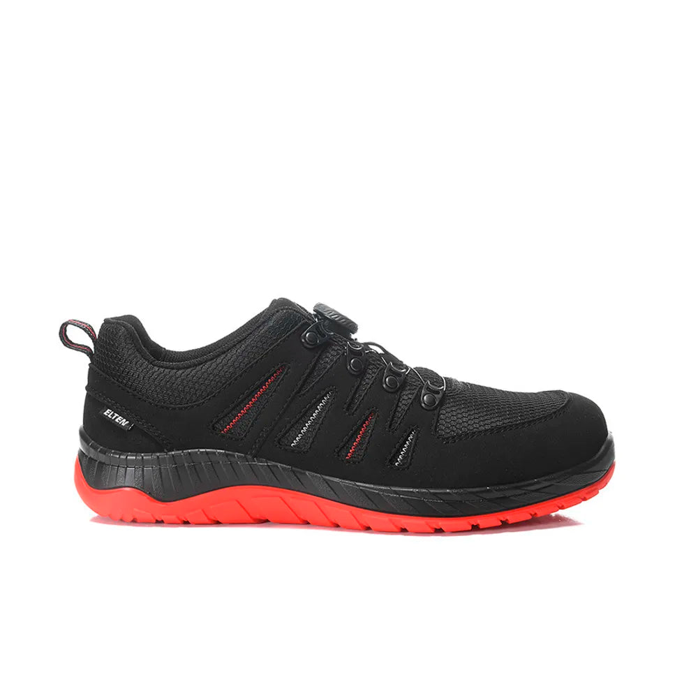 Elten Maddox Compo Boa Black-Red Low S3S Werkschoenen