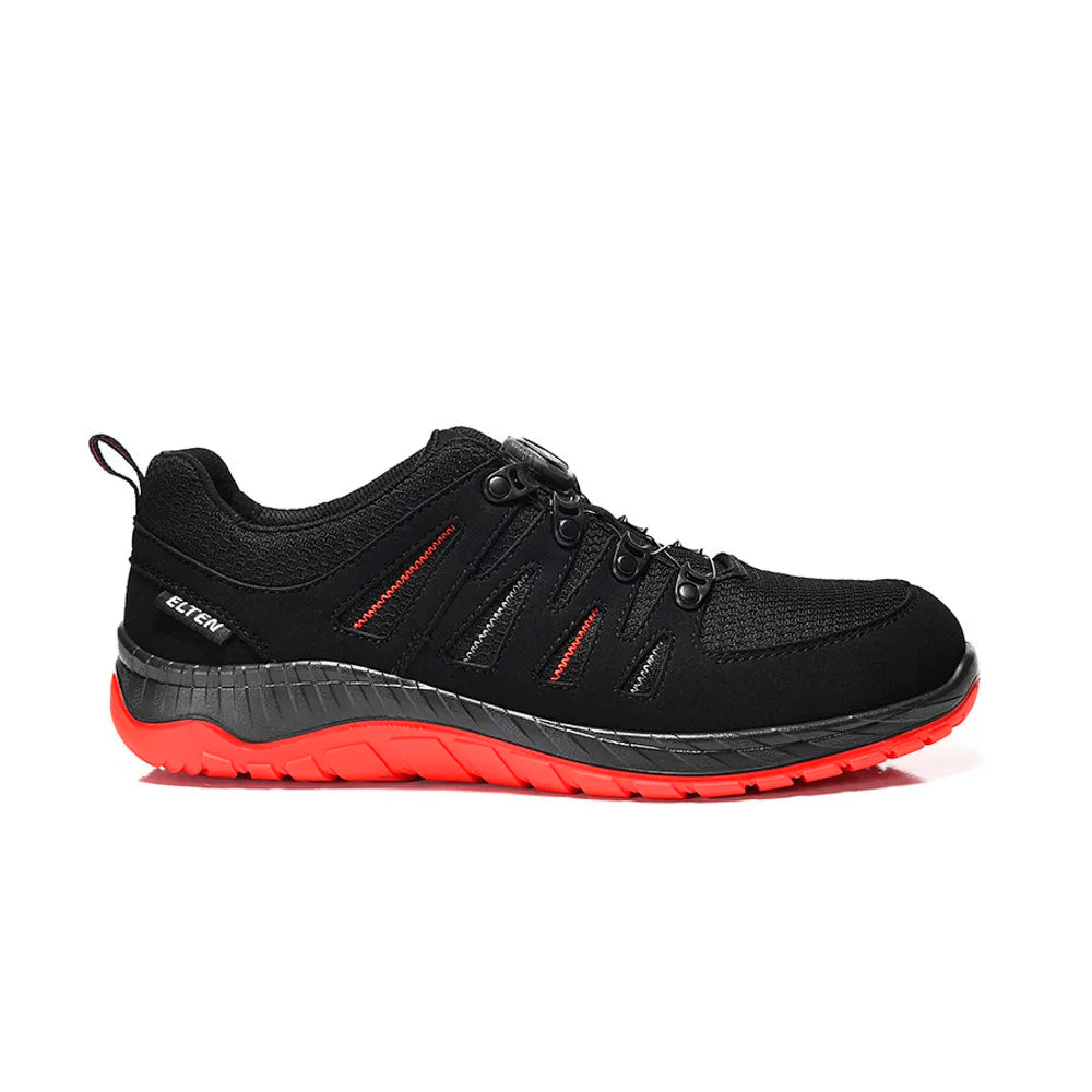 Elten Maddox Boa Black-Red Low S3S Werkschoenen