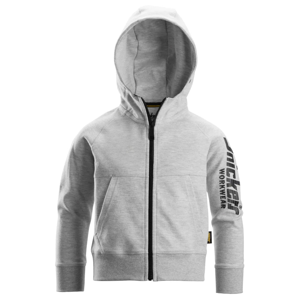 Snickers 7512 Junior Logo Hoodie Met Rits 2800 Grey Melange