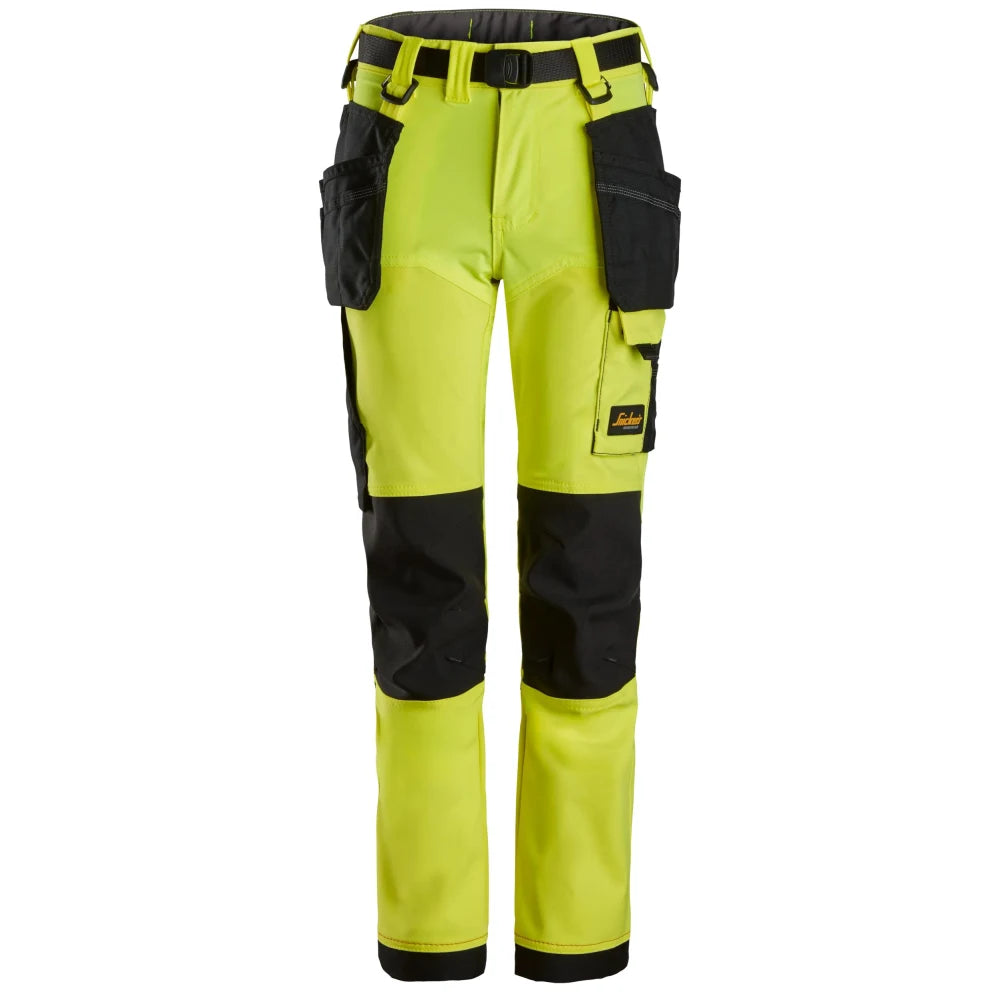 Snickers 7575 Allroundwork Junior 4-Way Stretch Werkbroek 6704 Neon Yellow Black