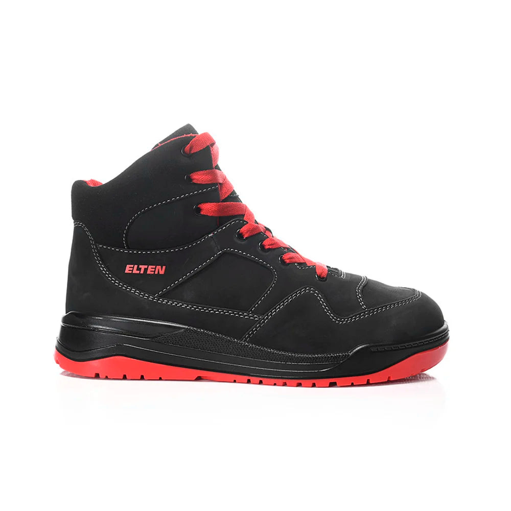 Elten Maverick Black-Red Mid S3S Werkschoenen
