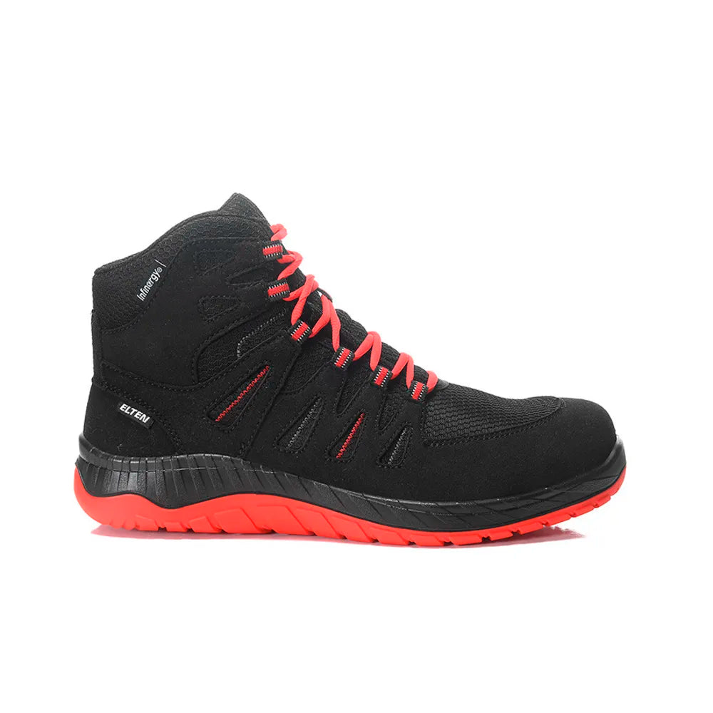Elten Maddox Compo Black-Red Mid S3S Werkschoenen