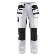 Blaklader 7910 1000 Dames Schildersbroek Met Stretch En Gereedschapszakken Wit Zwart
