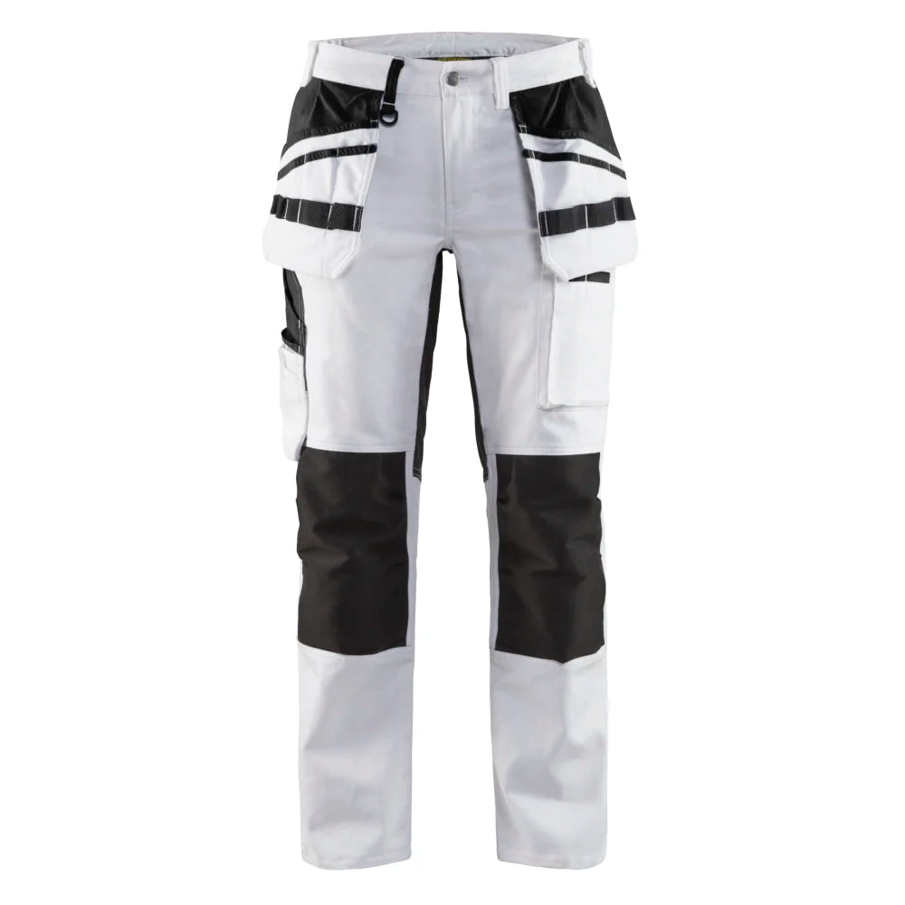 Blaklader 7910 1000 Dames Schildersbroek Met Stretch En Gereedschapszakken Wit Zwart