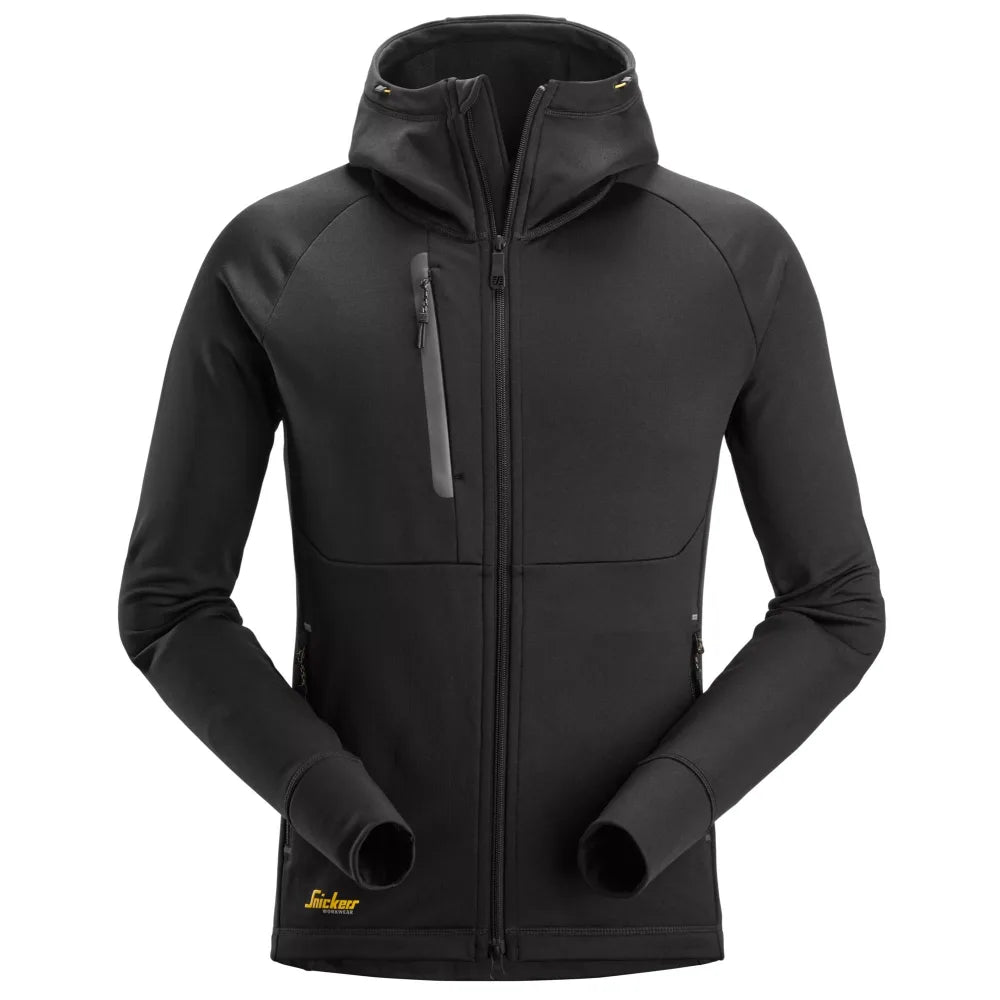 Snickers 8026 Flexiwork Polartec Power Stretch Hoodie Met Rits 0400 Black