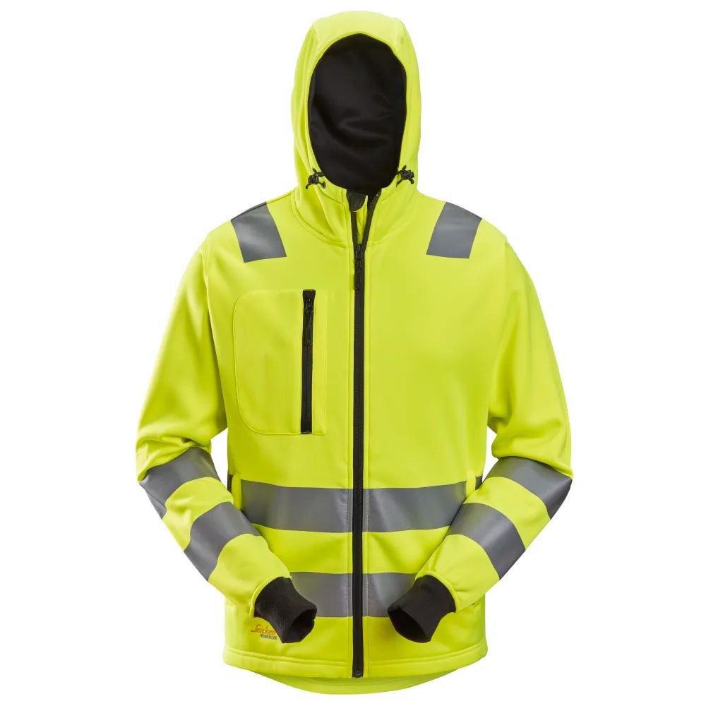 Snickers 8039 High-Vis Hoodie Met Rits Klasse 2/3 6600 High Visibility Yellow