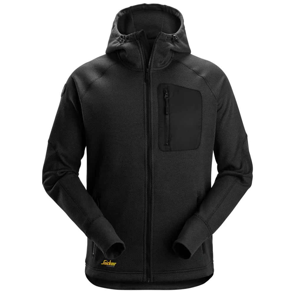 Snickers 8041 Flexiwork Fleece Hoodie Met Rits 0400 Black