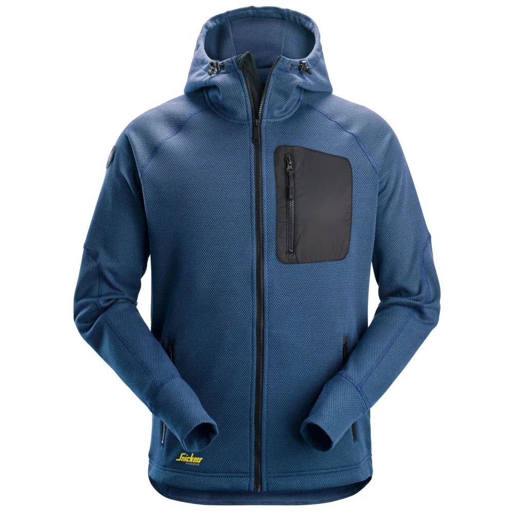 Snickers 8041 Flexiwork Fleece Hoodie Met Rits 5304 Deep Blue Black