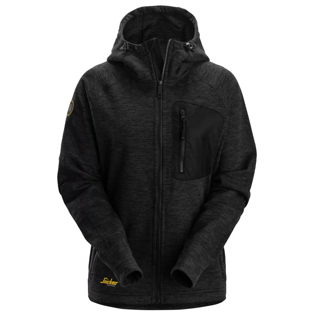 Snickers 8047 Flexiwork Dames Hoodie Met Rits 0400 Black