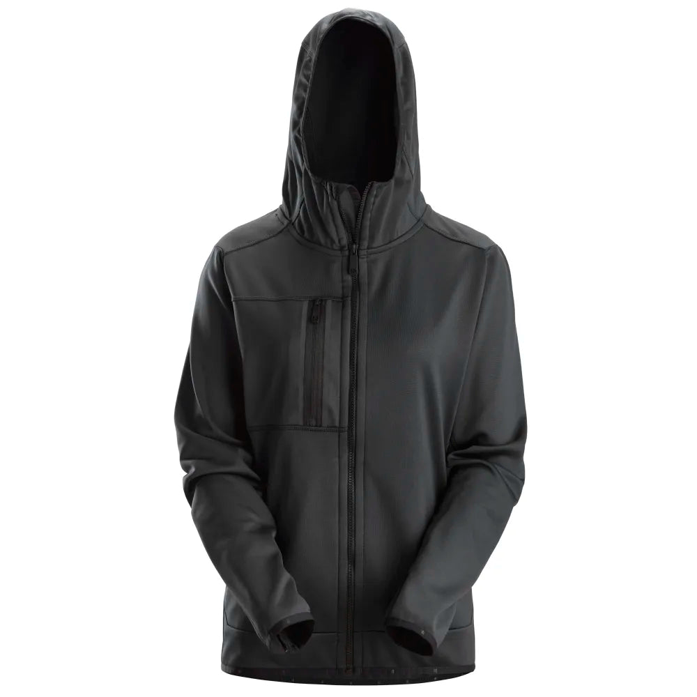 Snickers 8057 Allroundwork Dames Hoodie Met Rits 0400 Black