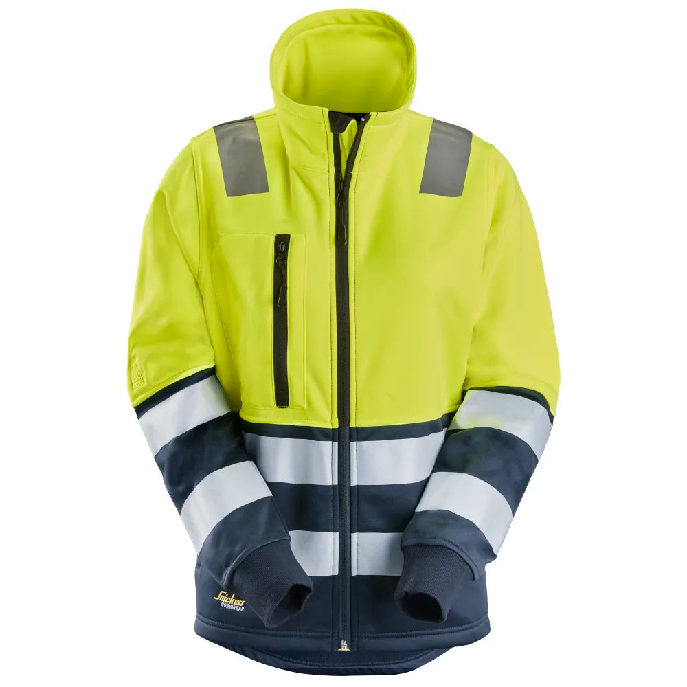 Snickers 8073 High-Vis Damesvest Met Rits Klasse 2 6695 High Visibility Yellow Navy