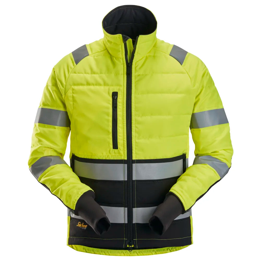 Snickers 8134 High-Vis Licht Gewatteerd Werkjack Klasse 2 6604 High Visibility Yellow Black