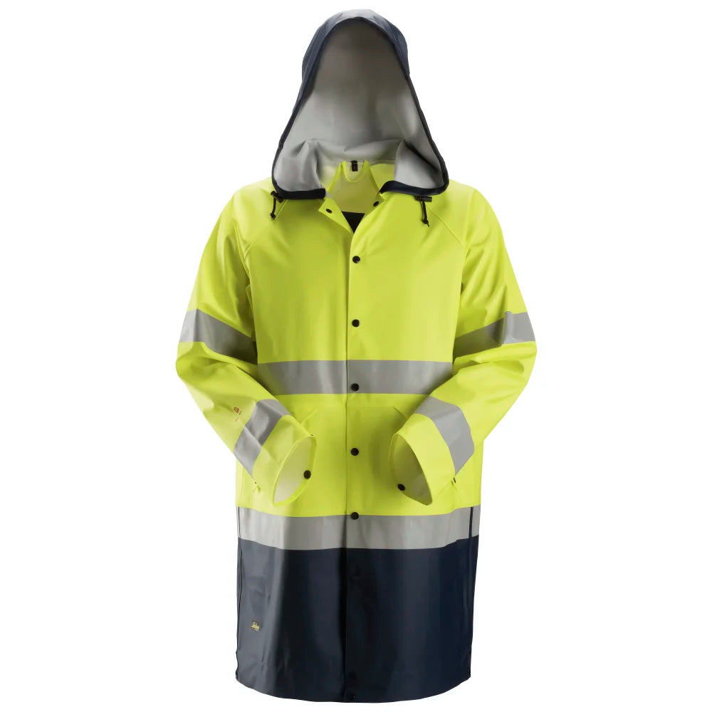 Snickers 8261 Protecwork Regenjack Pu High-Vis Klasse 3 6695 High Visibility Yellow Navy