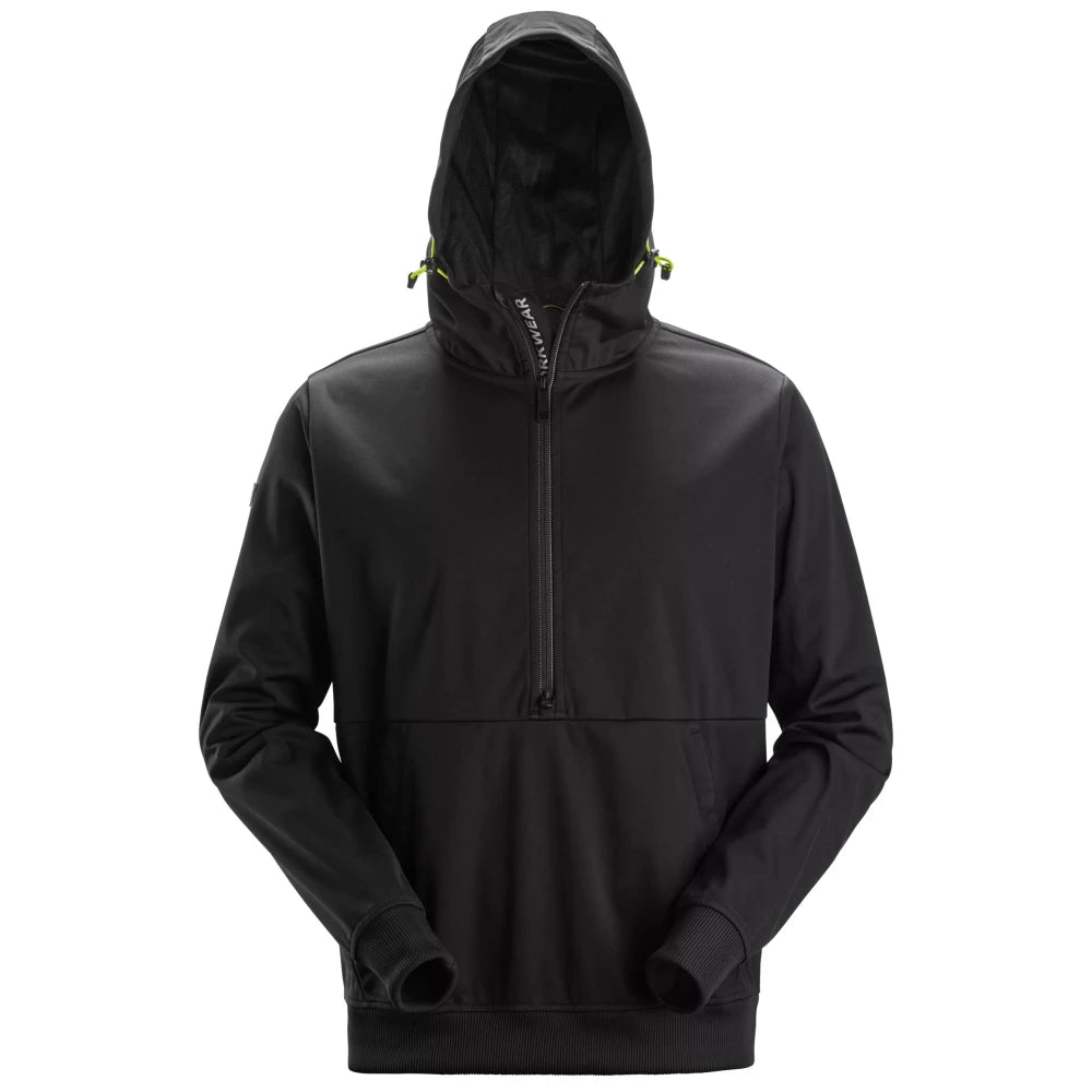 Snickers 8400 Flexiwork Windblocker Stretch Hoodie Met Halve Rits 0400 Black