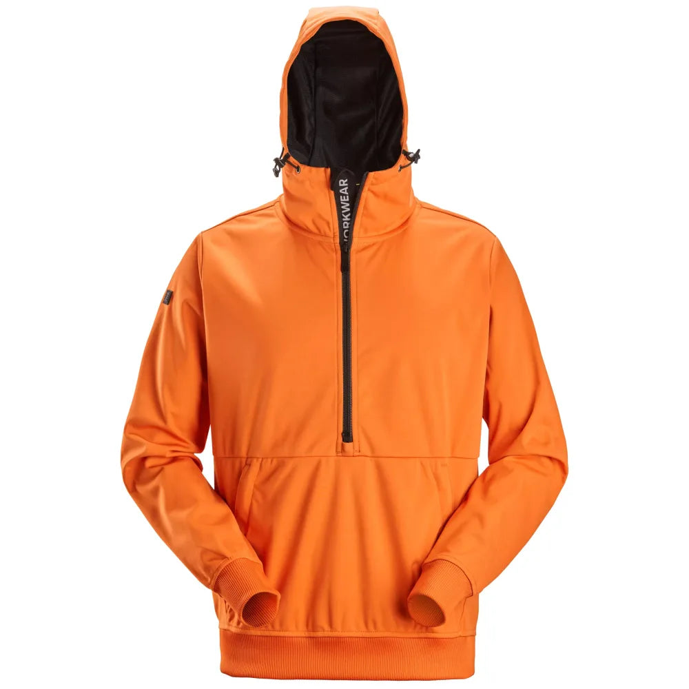 Snickers 8400 Flexiwork Windblocker Stretch Hoodie Met Halve Rits 4100 Warm Orange