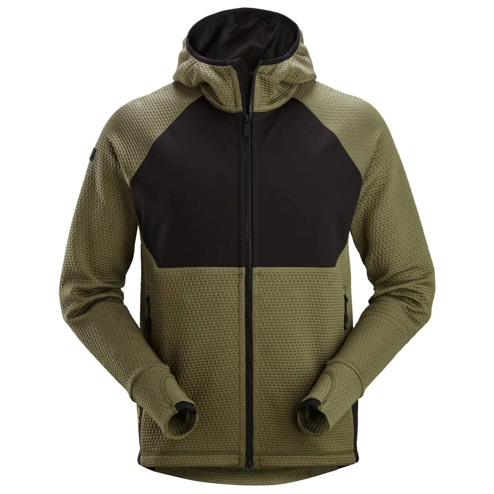 Snickers 8405 Flexiwork Tussenlaag Hoodie Met Rits 3104 Khaki Green Black