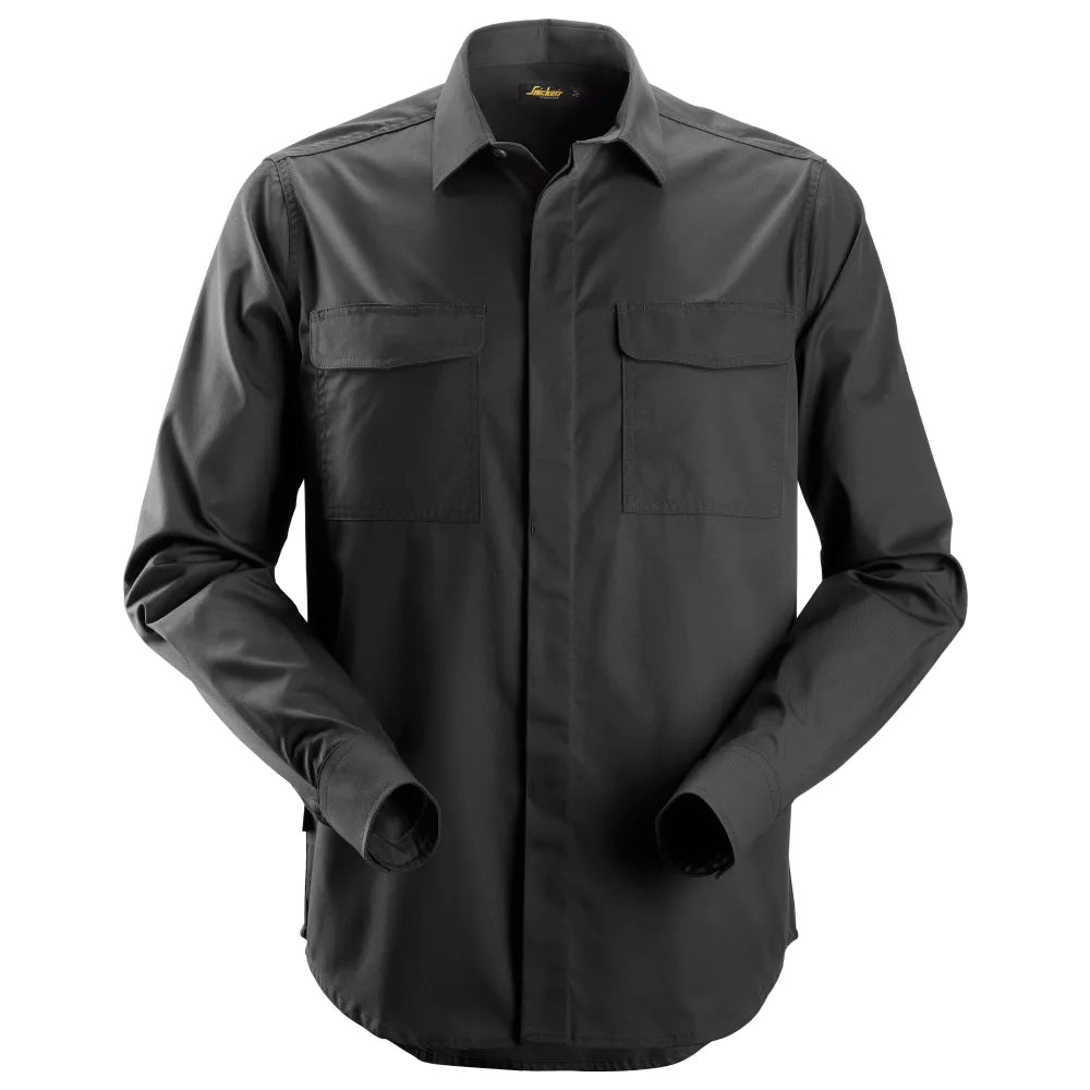 Snickers 8510 Service Overhemd Met Lange Mouwen 0400 Black