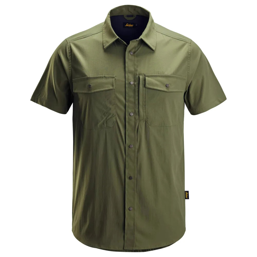 Snickers 8520 Litework Overhemd Met Korte Mouwen 3100 Khaki Green
