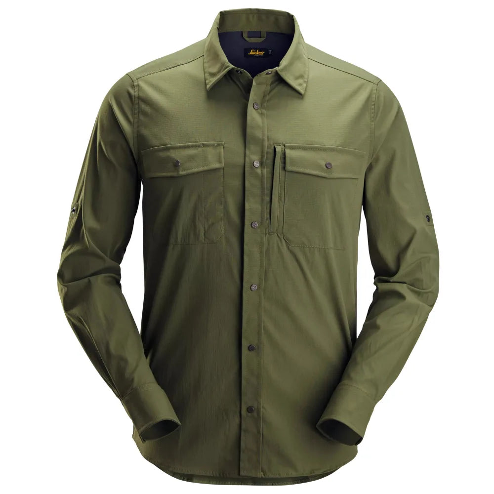 Snickers 8521 Litework Overhemd Met Lange Mouwen 3100 Khaki Green
