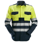 Snickers 8563 Lasshirt Met Lange Mouwen High-Vis Klasse 1 9566 Navy High Visibility Yellow