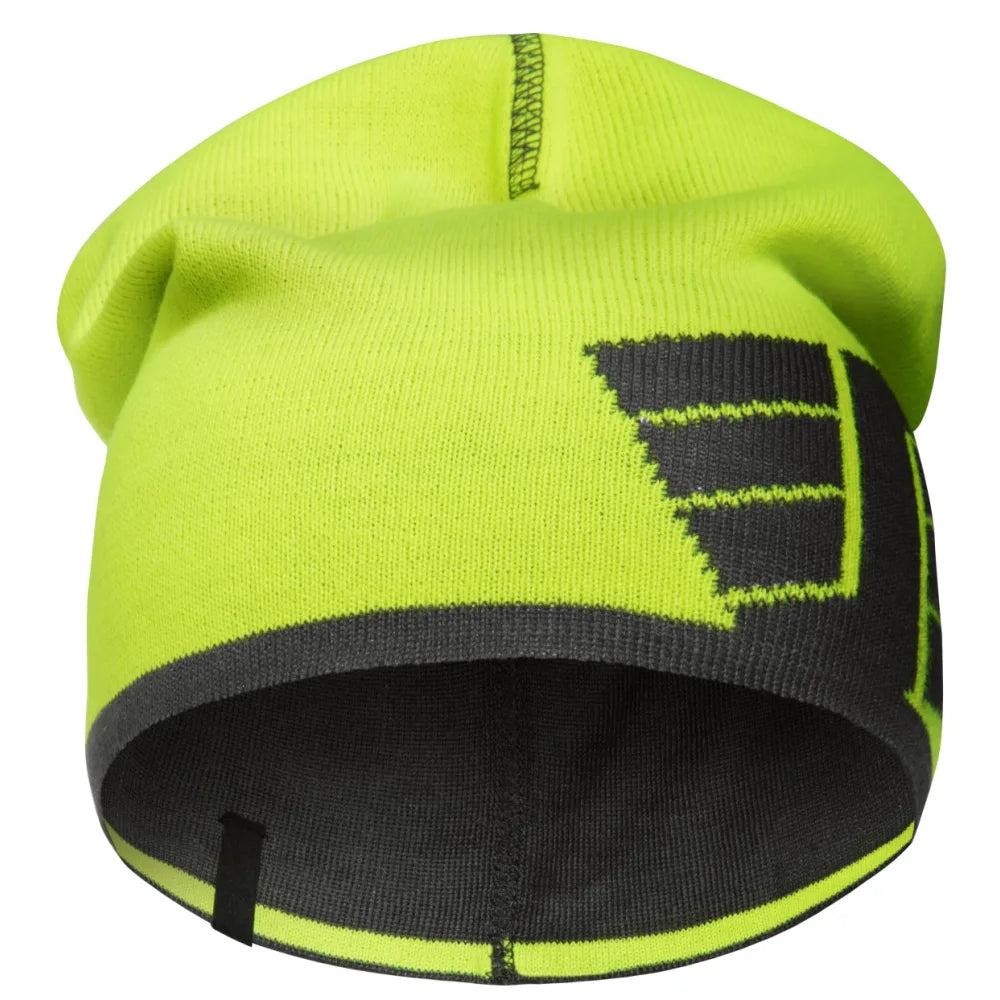 Snickers 9015 Omkeerbare Beanie 6658 High Visibility Yellow Steel Grey