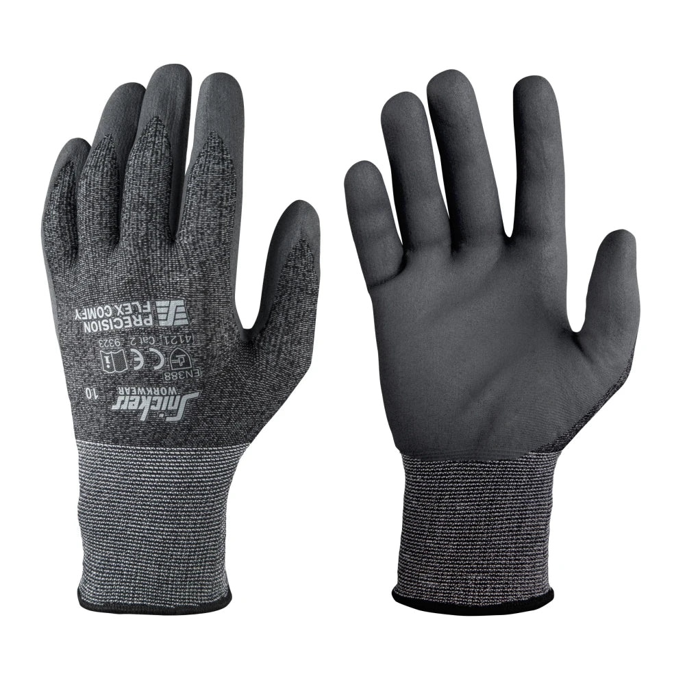 Snickers 9323 Precision Flex Comfy Handschoenen 7448 Muted Black Stone Grey