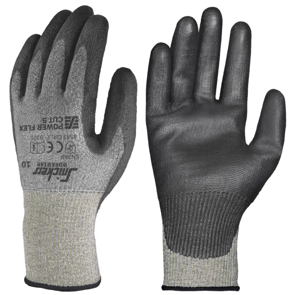 Snickers 9326 Power Flex Cut 5 Handschoenen 4804 Stone Grey Black