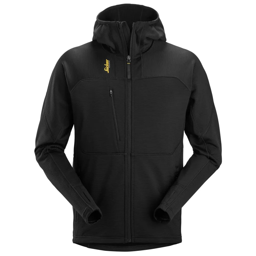 Snickers 9420 Thermal Body Mapping Fleece Hoodie Met Rits 0404 Black Black