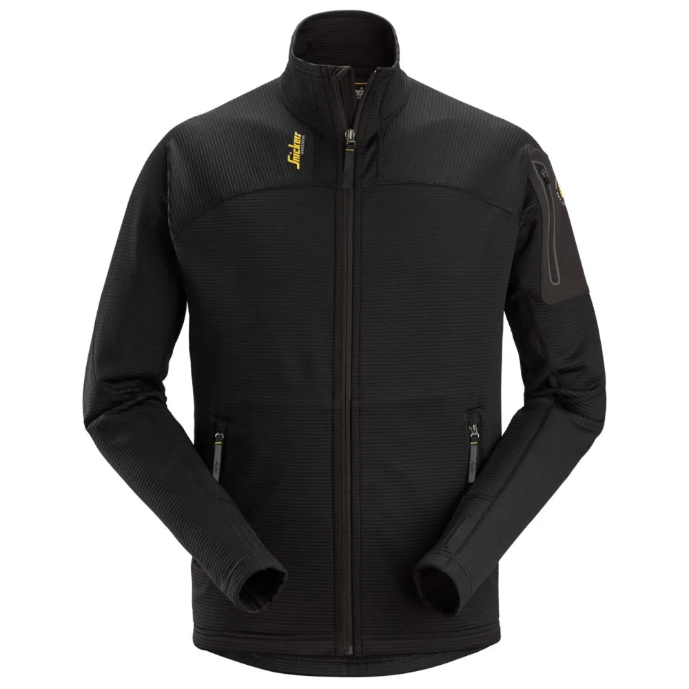 Snickers 9438 Body Mapping Micro Fleece Vest Met Halve Rits 0400 Black